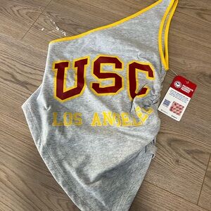 Gray USC One-Shoulder Tank Top